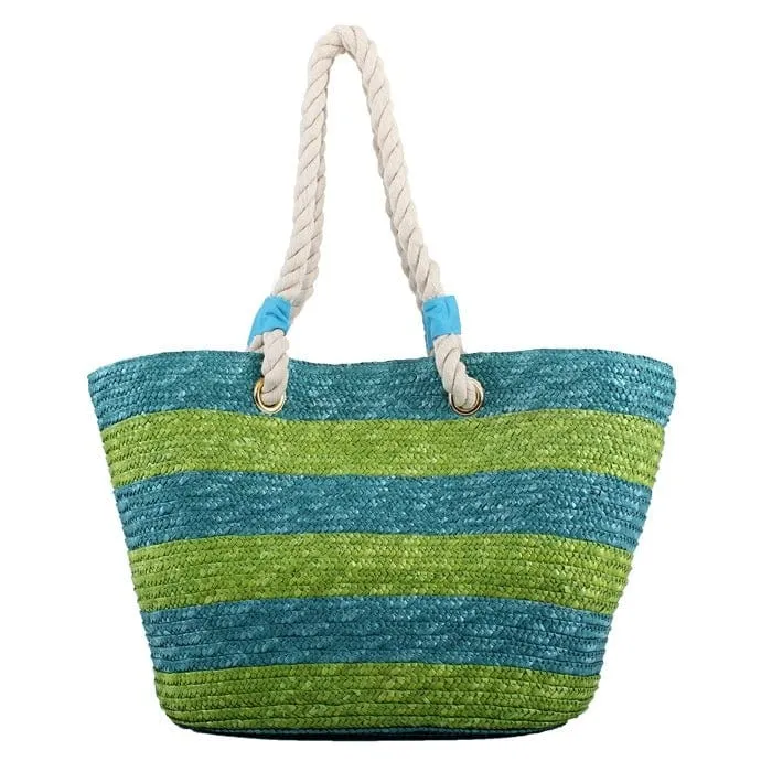 2455 Rope Handle Straw Shoulder Tote/Beach Bag