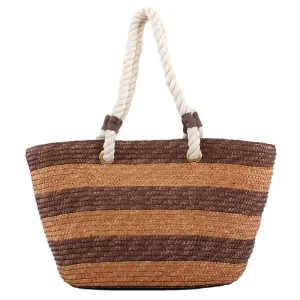 2455 Rope Handle Straw Shoulder Tote/Beach Bag