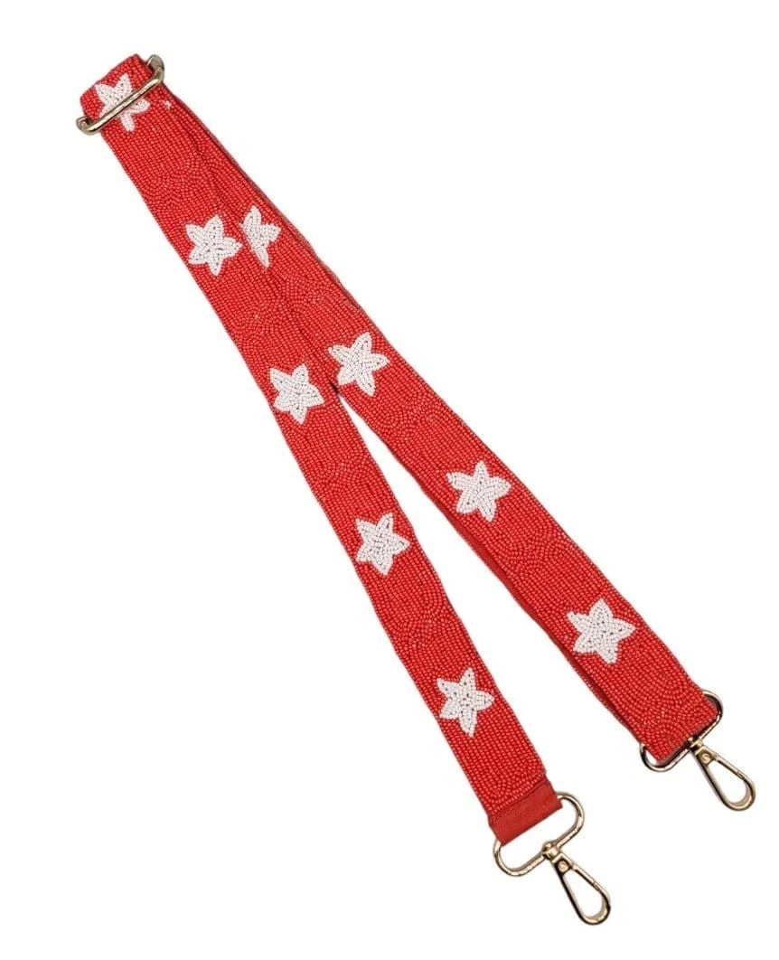 BAS001 Game Day Beaded Star Guitar Strap