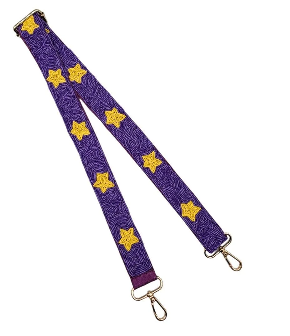 BAS001 Game Day Beaded Star Guitar Strap