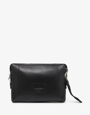 Black Leather Enveloppe Messenger Bag