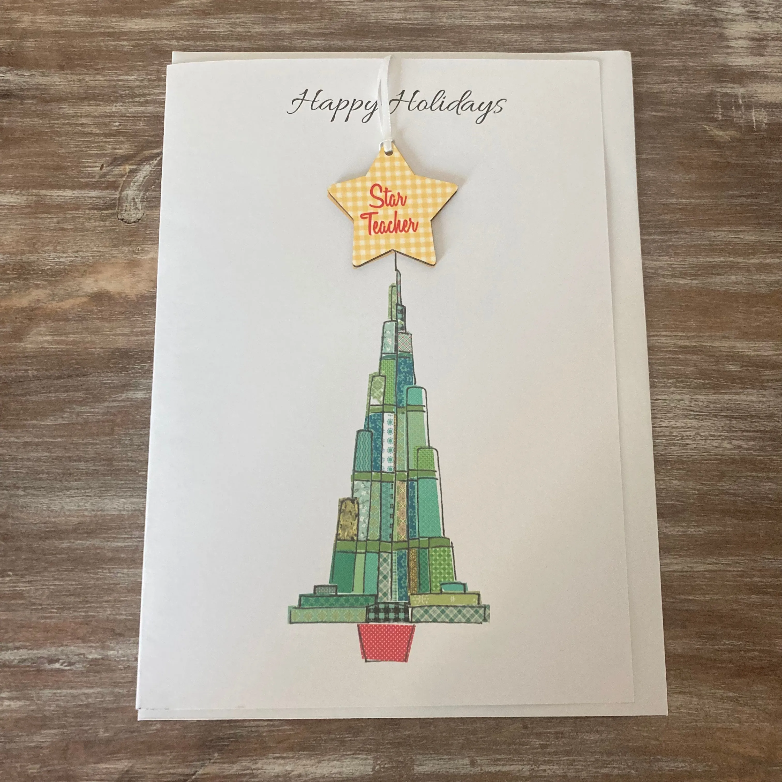 Dubai Icon Tree Teacher / TA card  - A4 size - Non-personalised & Personalised