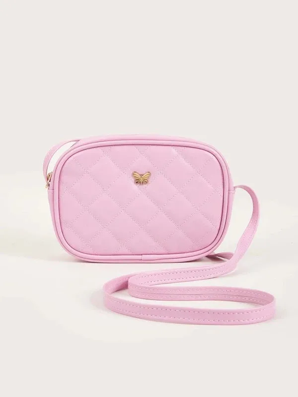 Girls Butterfly Quilted Rectangle Bag