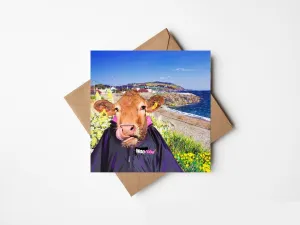 Greeting Card: Kelly Hood - Beef on the Beach at The Cove, Greystones (Square)