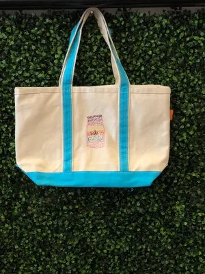 Large Canvas Zip Top Tote with Custom Children's Artwork