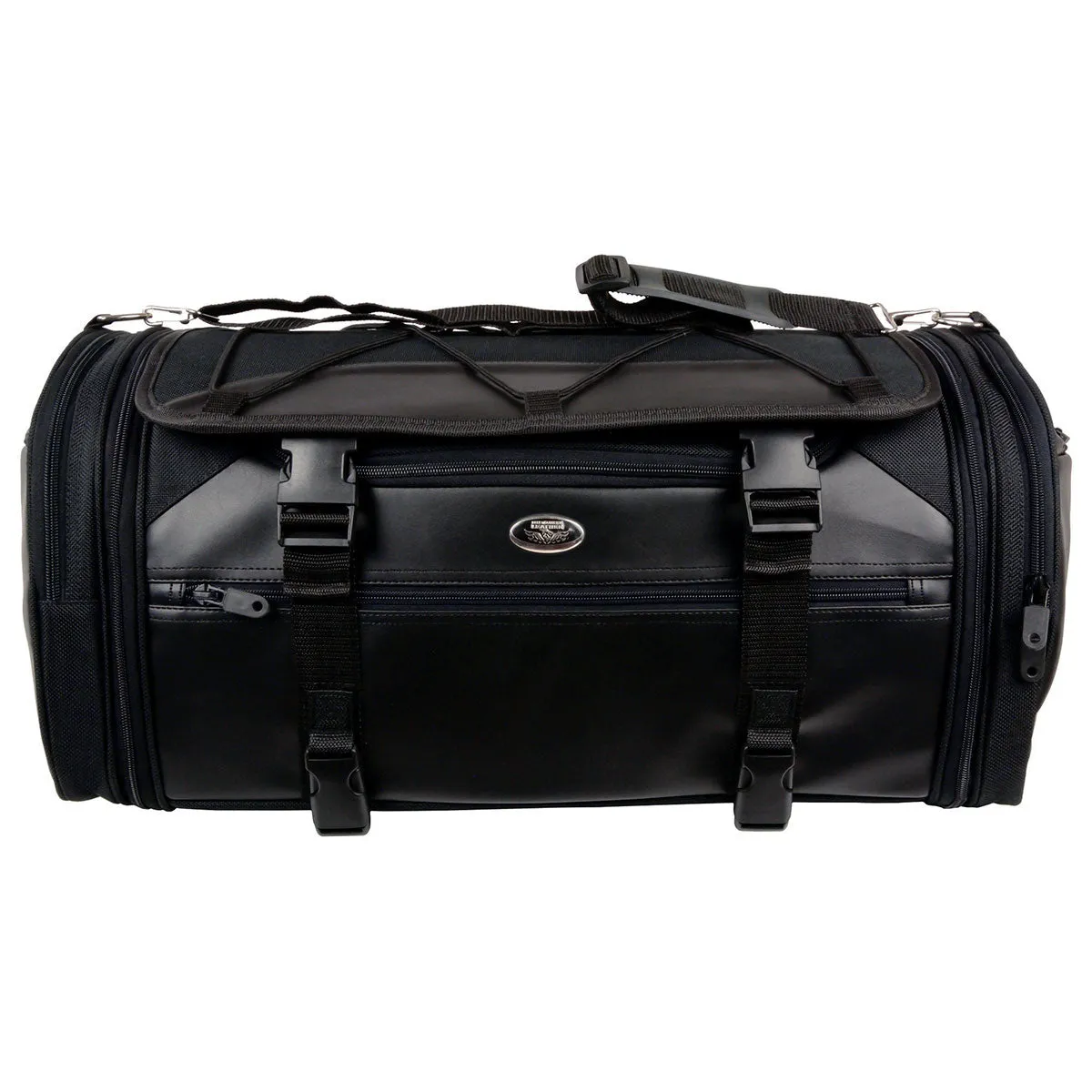 Milwaukee Leather SH694 Large Black Textile and PVC Duffel Style