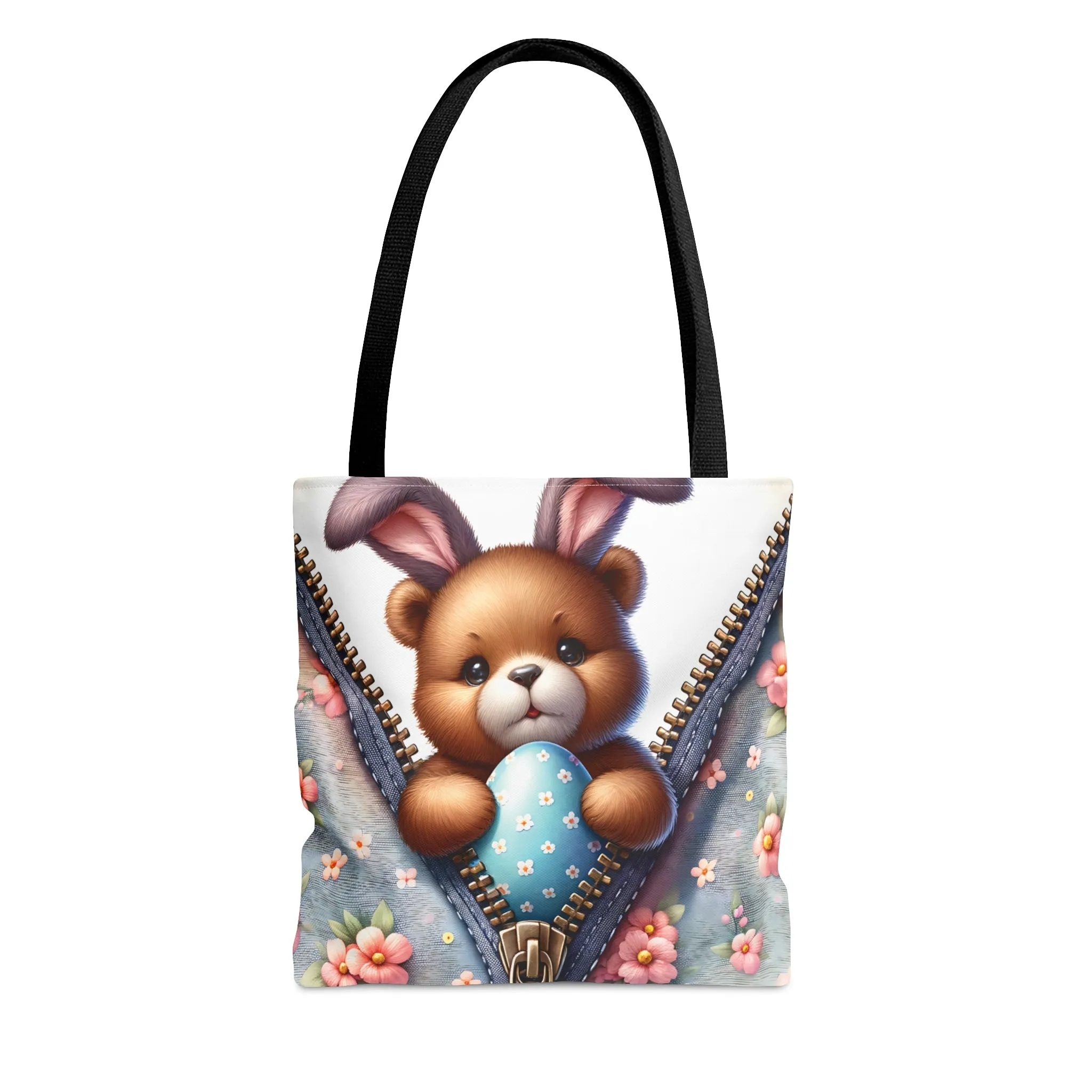 Tote Bag, Easter, Cute Bear with Bunny Ears, Personalised/Non-Personalised Tote bag