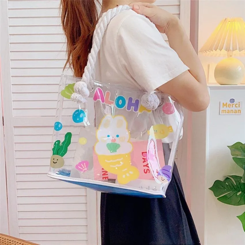 Transparent Kawaii Beach Bag